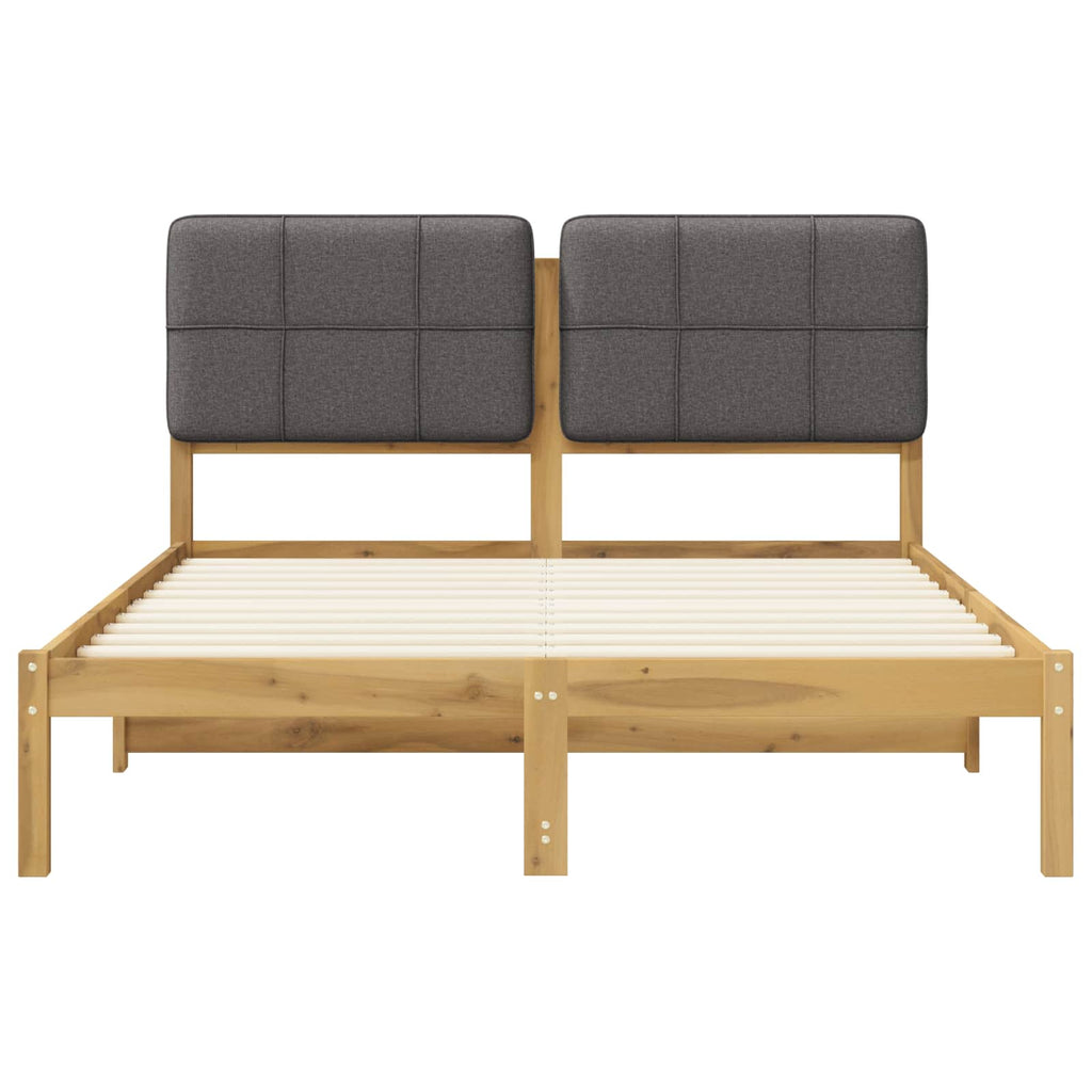 vidaXL Ramka łóżka z tapicerowanym wezgłowiem Bielony i jasnoszary
