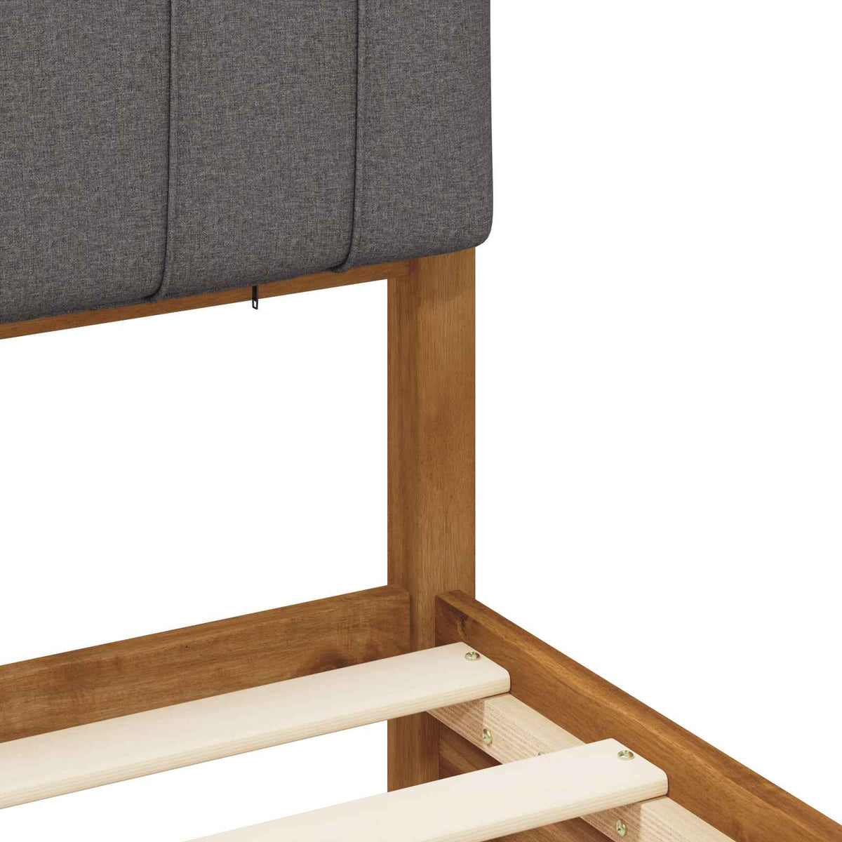 vidaXL Ramka łóżka z tapicerowanym wezgłowiem Naturalny i jasnoszary