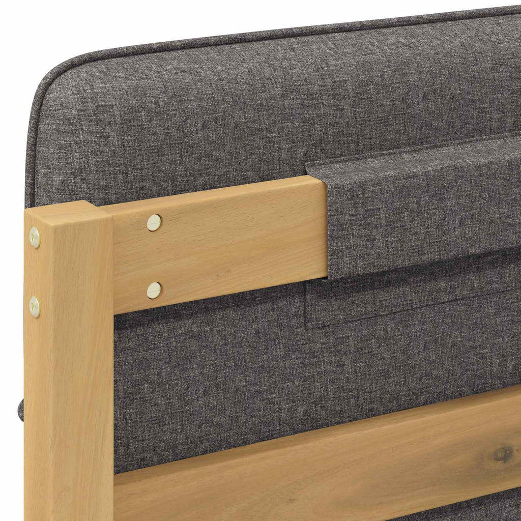 vidaXL Ramka łóżka z tapicerowanym wezgłowiem Bielony i jasnoszary