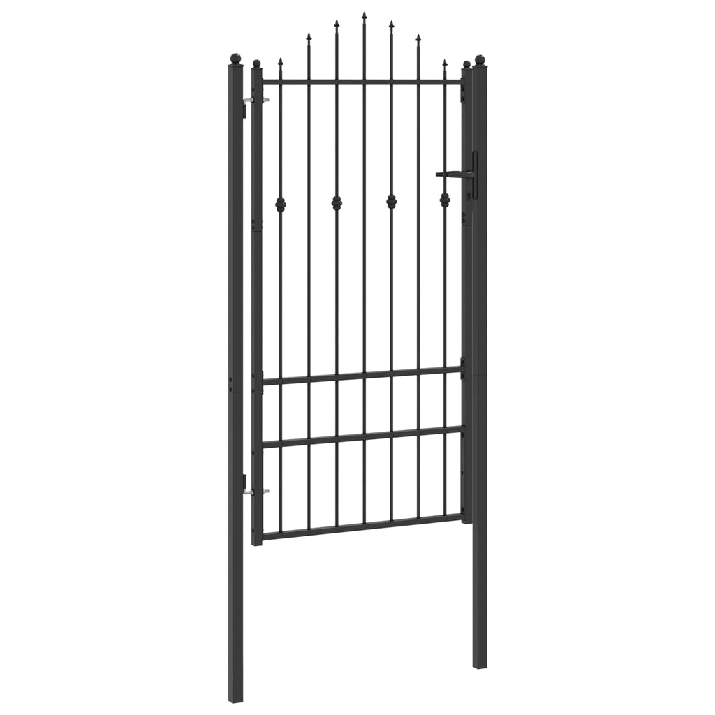 vidaXL Brama ogrodzeniowa HORST 100 x 175 cm Metal Czarny Zamykane