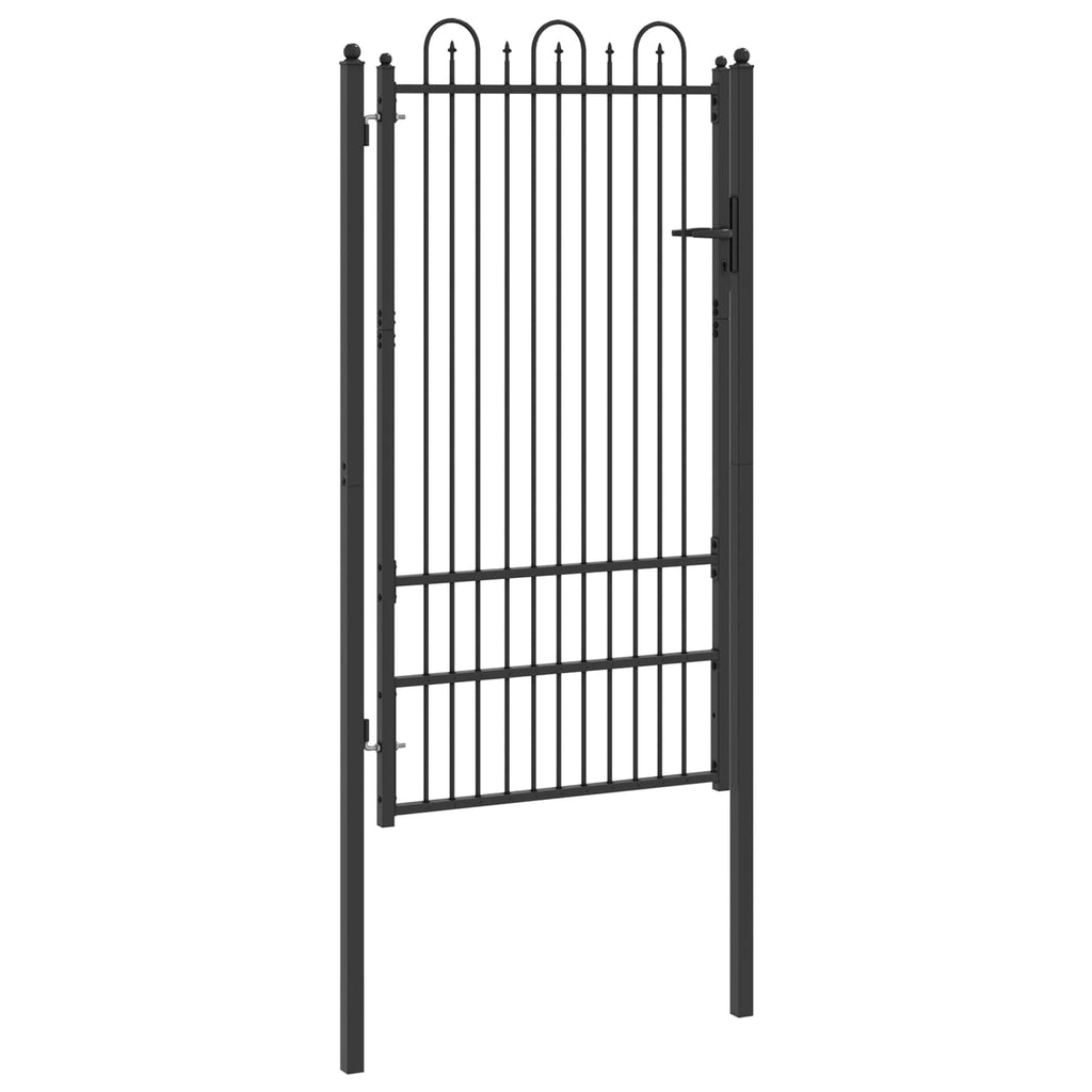 vidaXL Brama ogrodzeniowa HORST 100 x 175 cm Stal Czarny Zamykane