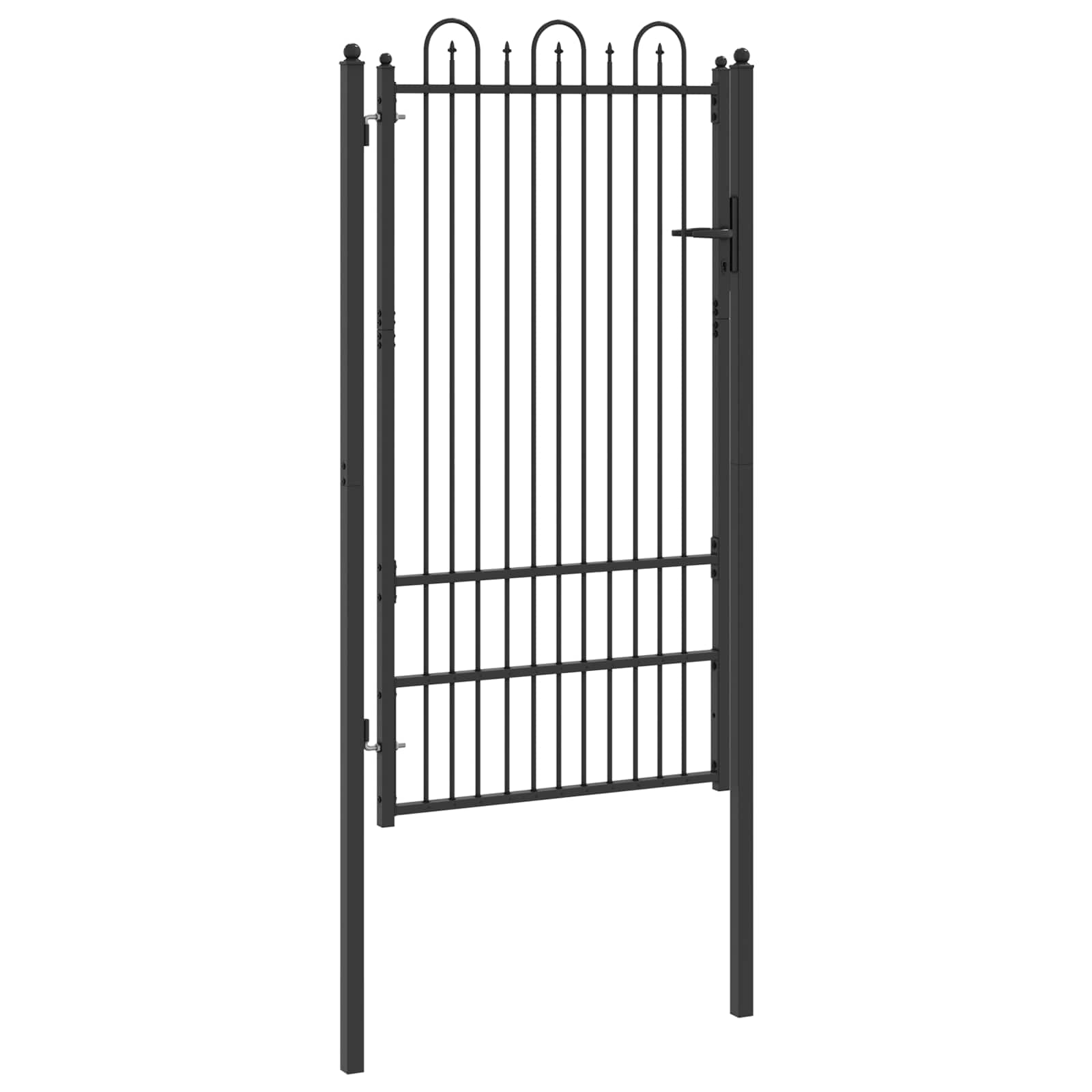 vidaXL Brama ogrodzeniowa HORST 100 x 175 cm Stal Czarny Zamykane