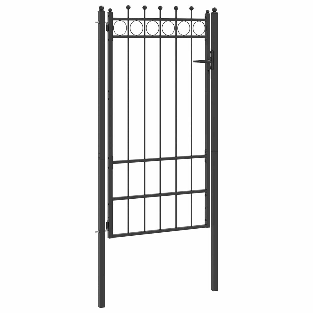 vidaXL Brama ogrodzeniowa HORST 100 x 175 cm Metal Czarny Zamykane