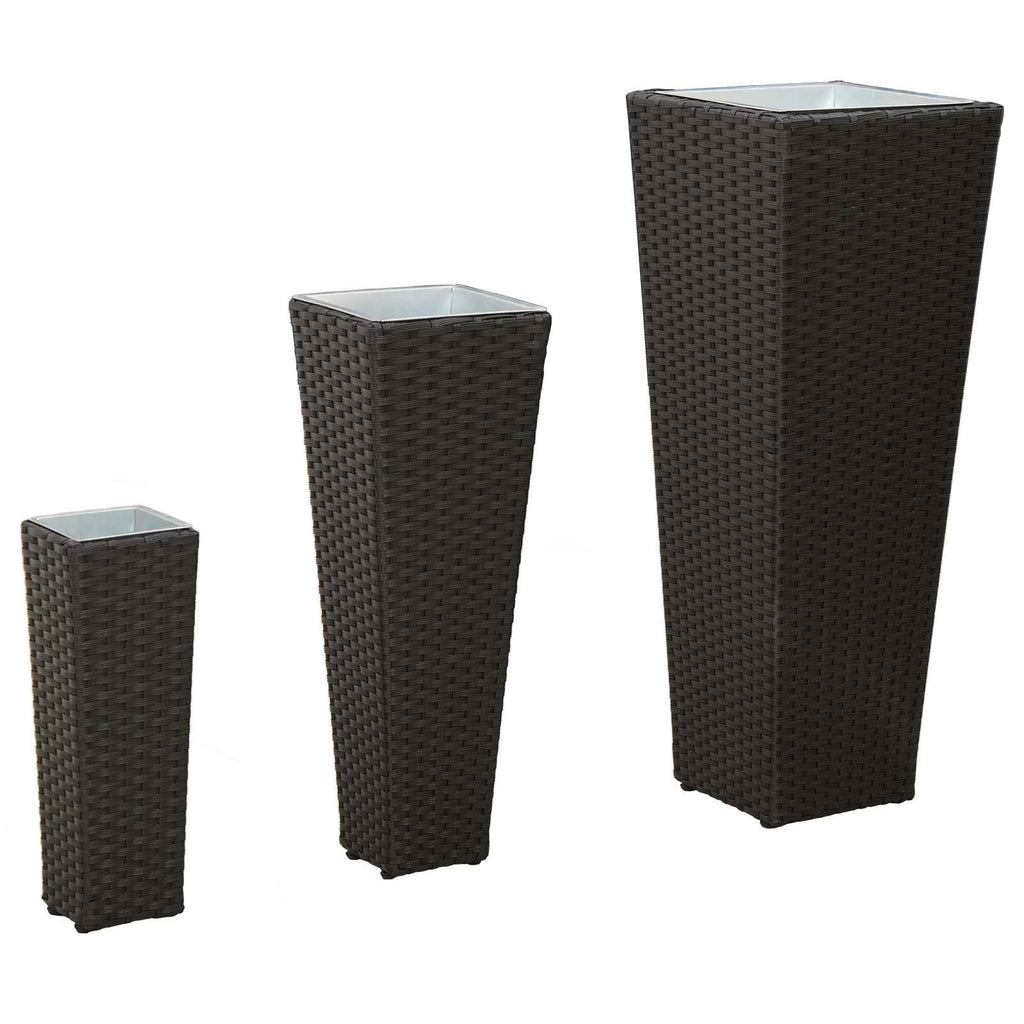 vidaXL Zestaw na świeżym powietrzu 3 pcs Czarny Metal