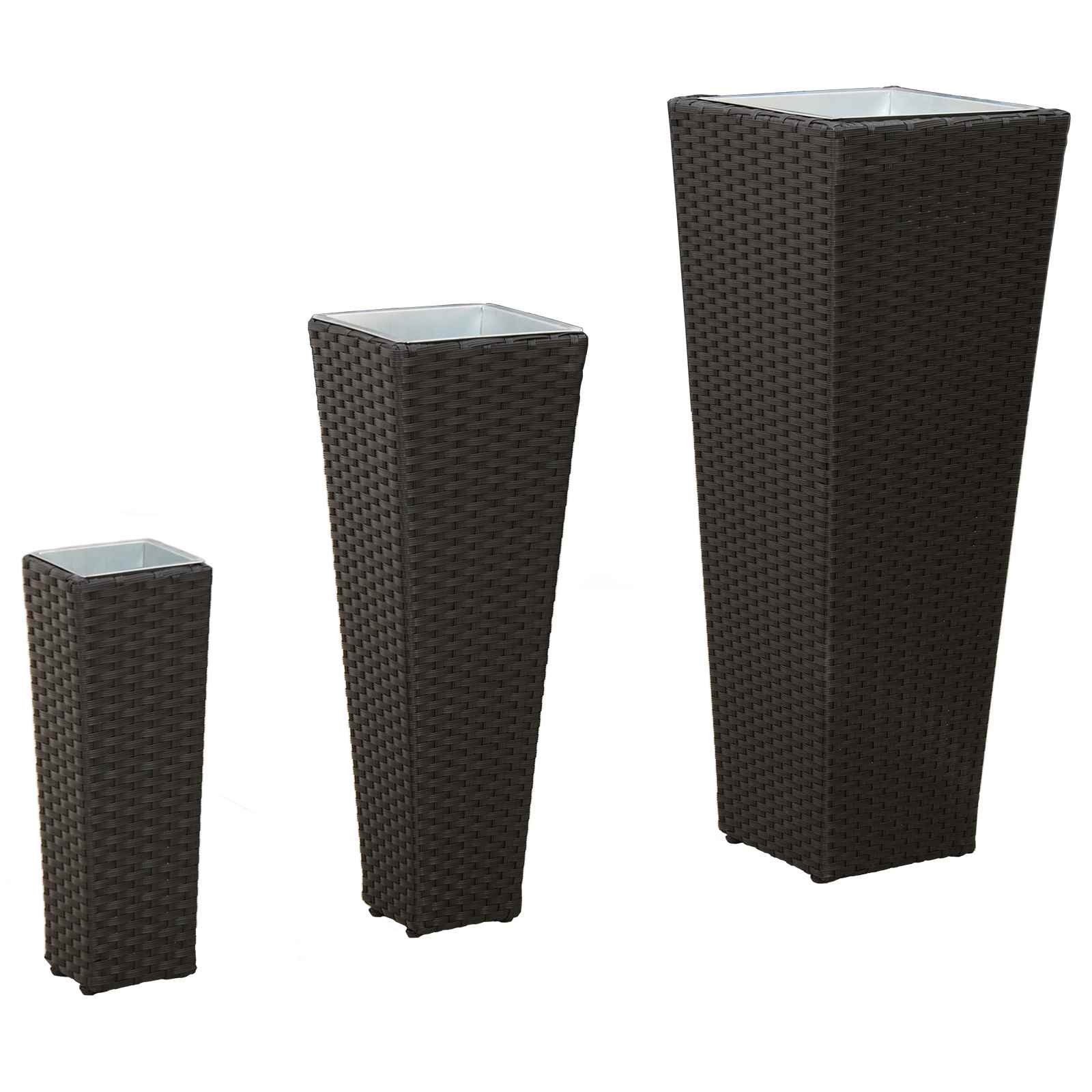 vidaXL Zestaw na świeżym powietrzu 3 pcs Czarny Metal