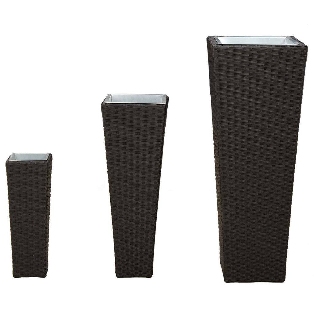 vidaXL Zestaw na świeżym powietrzu 3 pcs Czarny Metal