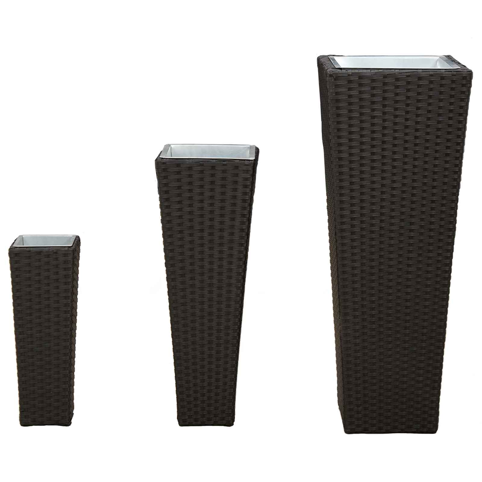 vidaXL Zestaw na świeżym powietrzu 3 pcs Czarny Metal