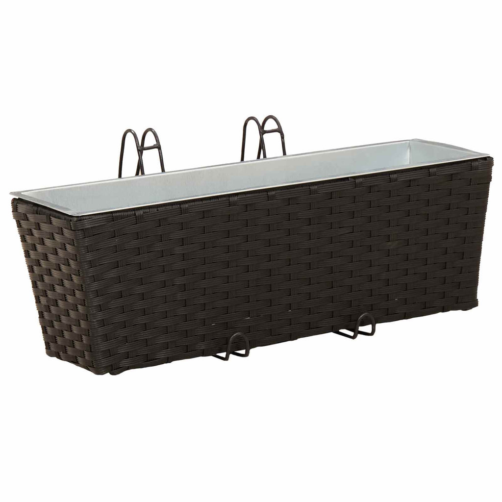 vidaXL Balustrada 2 pcs Czarny 50 x 17 x 17 cm Metal