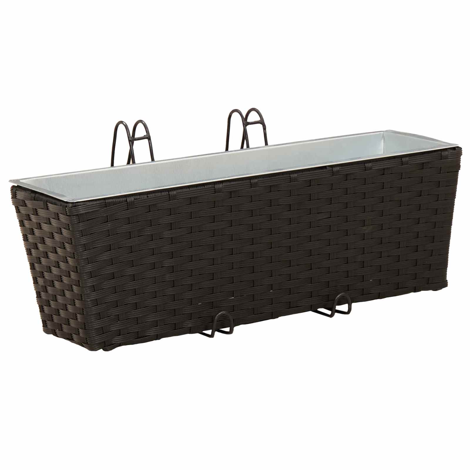 vidaXL Balustrada 2 pcs Czarny 50 x 17 x 17 cm Metal