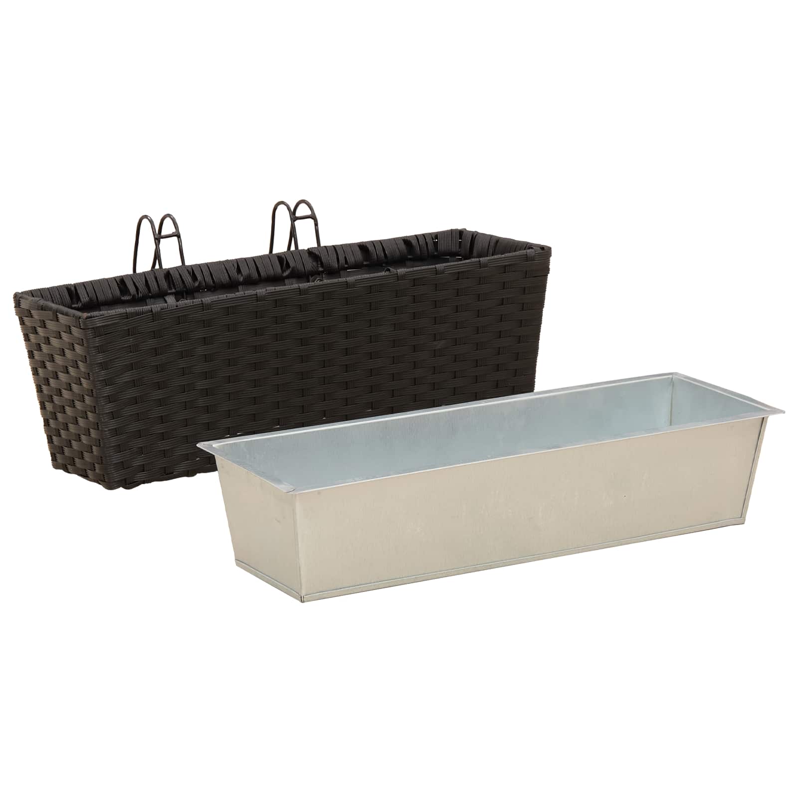 vidaXL Balustrada 2 pcs Czarny 50 x 17 x 17 cm Metal