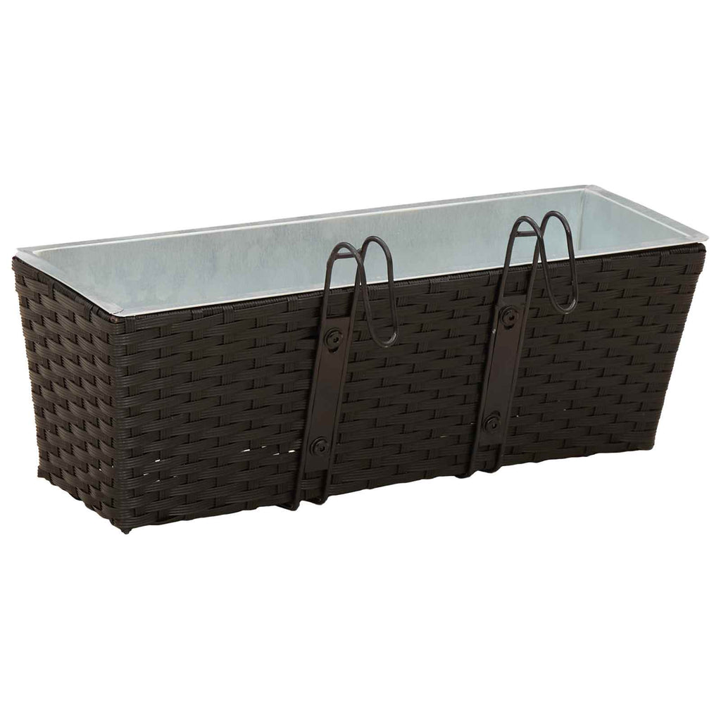 vidaXL Balustrada 2 pcs Czarny 50 x 17 x 17 cm Metal