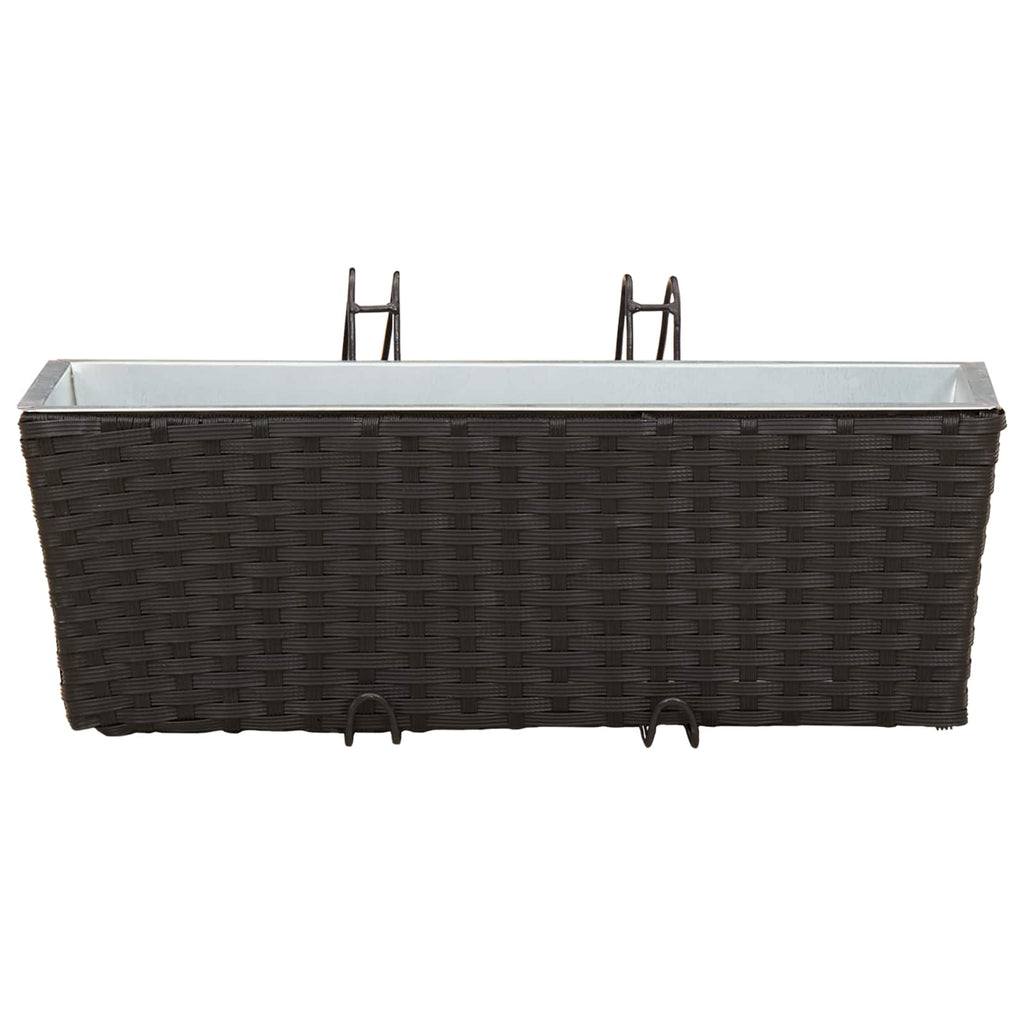 vidaXL Balustrada 2 pcs Czarny 50 x 17 x 17 cm Metal