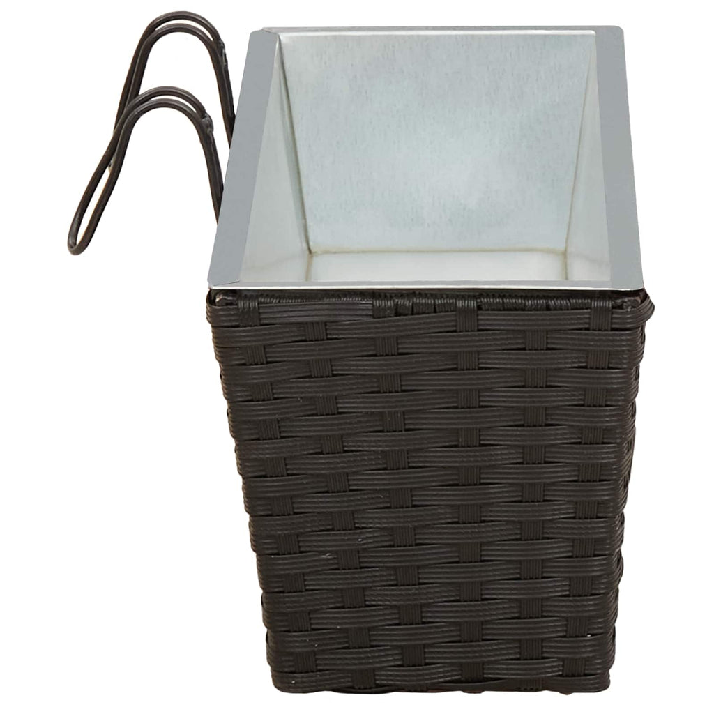 vidaXL Balustrada 2 pcs Czarny 50 x 17 x 17 cm Metal
