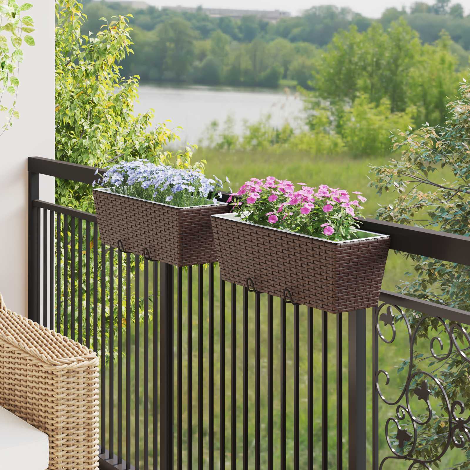 vidaXL Balustrada 2 pcs 50 x 17 x 17 cm Metal