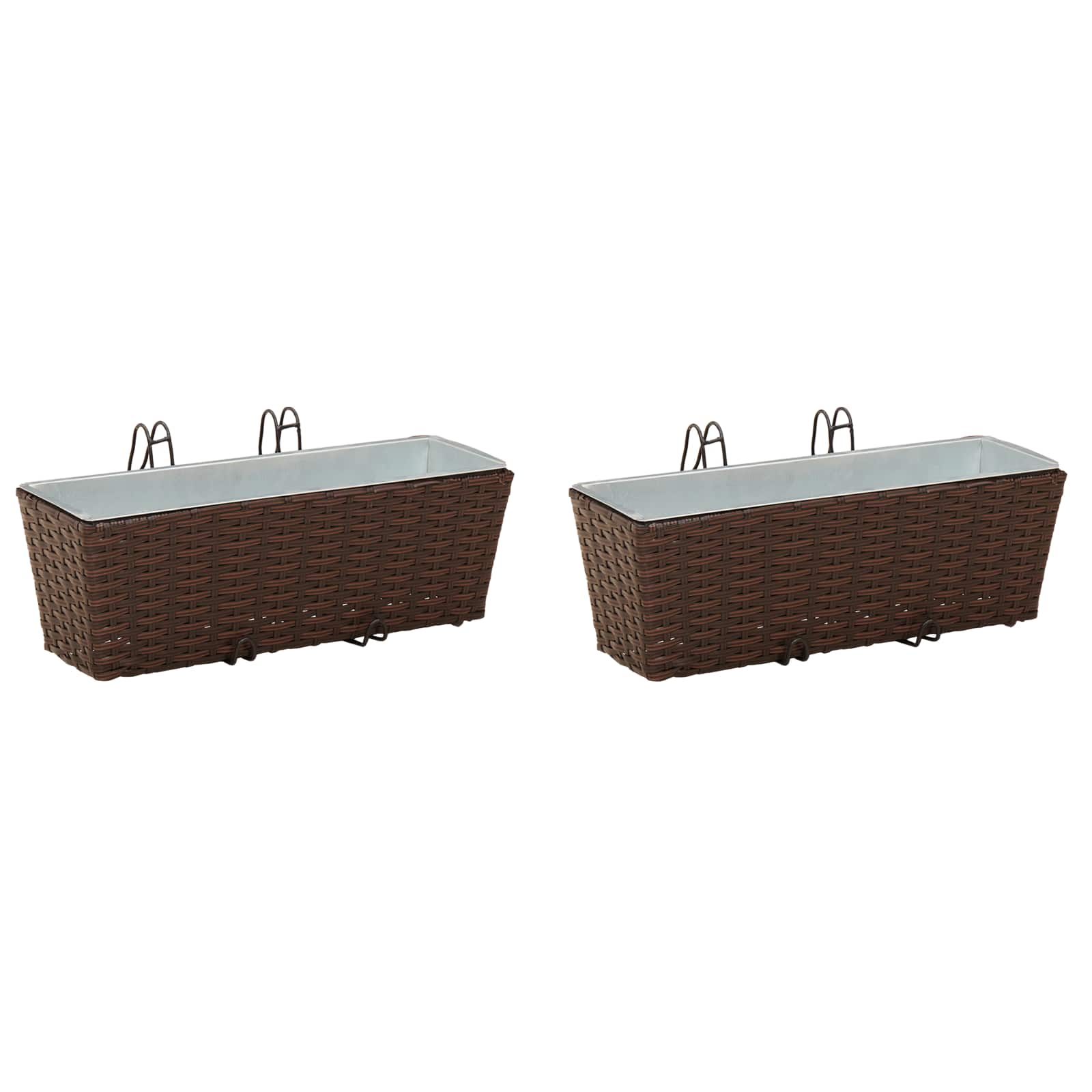 vidaXL Balustrada 2 pcs 50 x 17 x 17 cm Metal