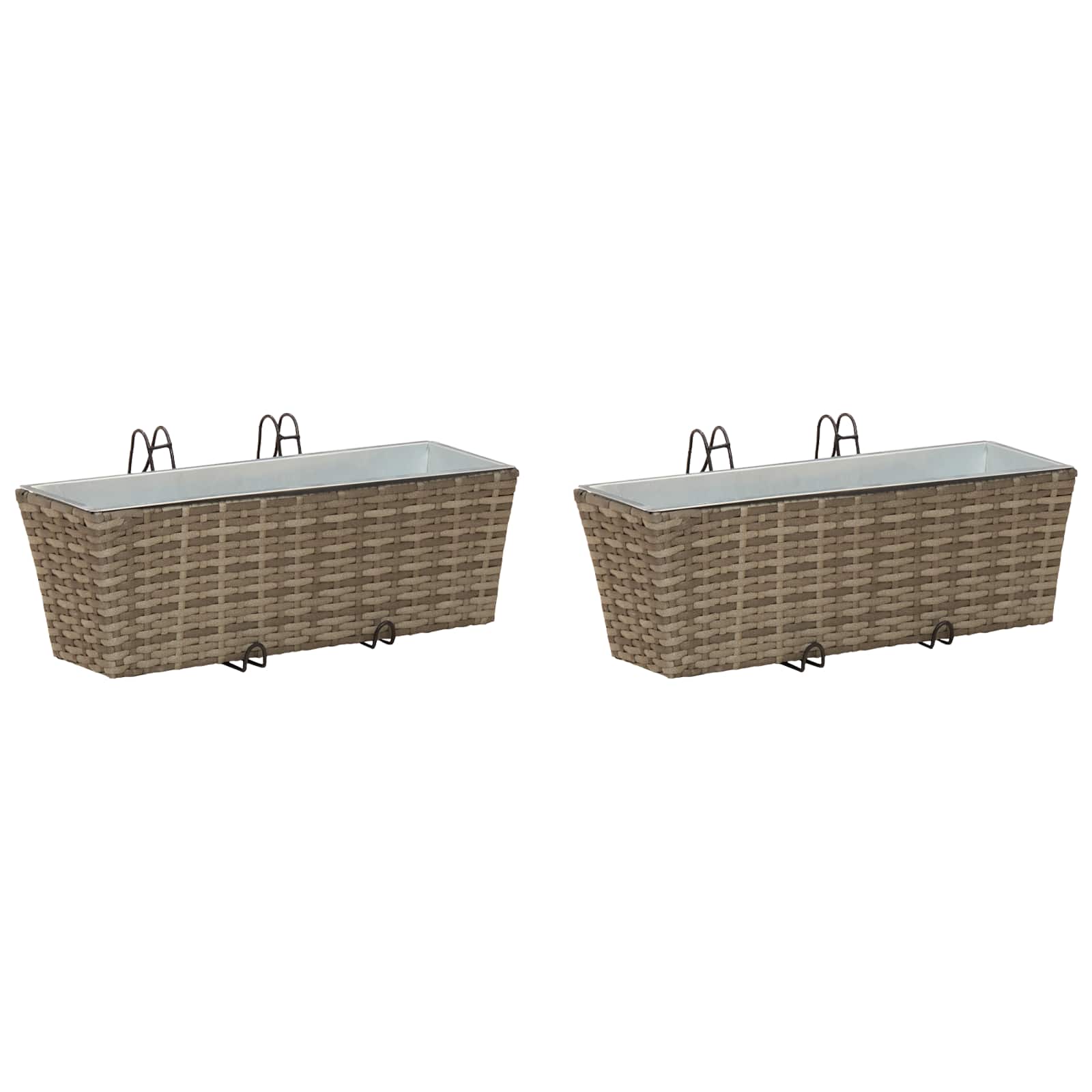 vidaXL Balustrada 2 pcs 50 x 17 x 17 cm Metal
