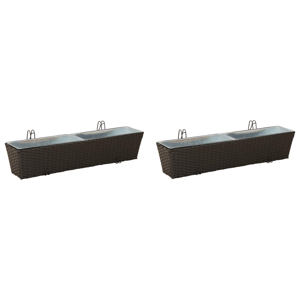 vidaXL Balustrada 2 pcs 80 x 17 x 17 cm Metal