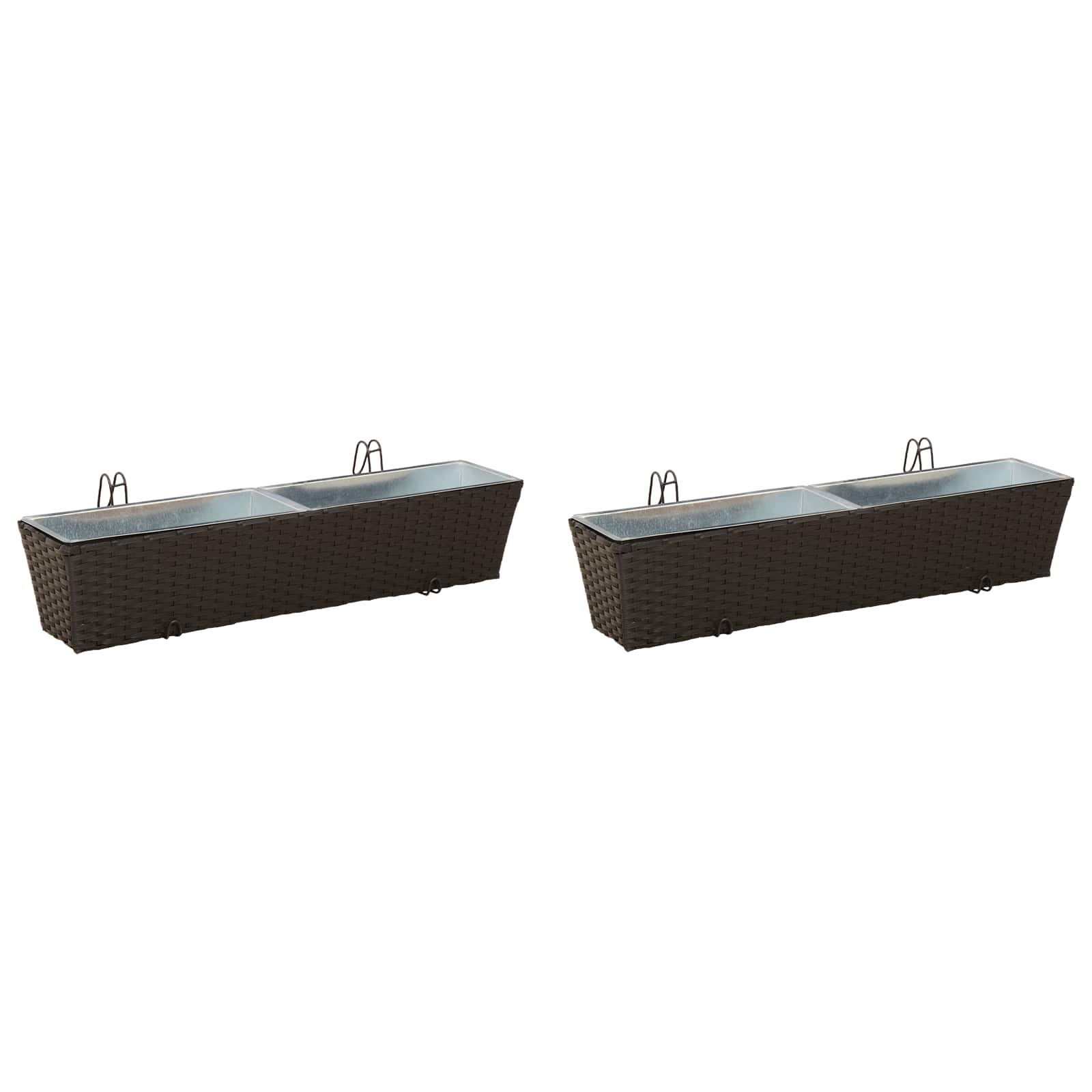 vidaXL Balustrada 2 pcs 80 x 17 x 17 cm Metal