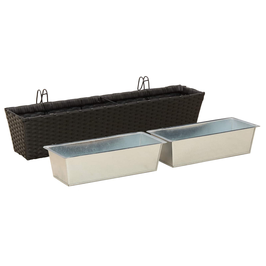 vidaXL Balustrada 2 pcs 80 x 17 x 17 cm Metal