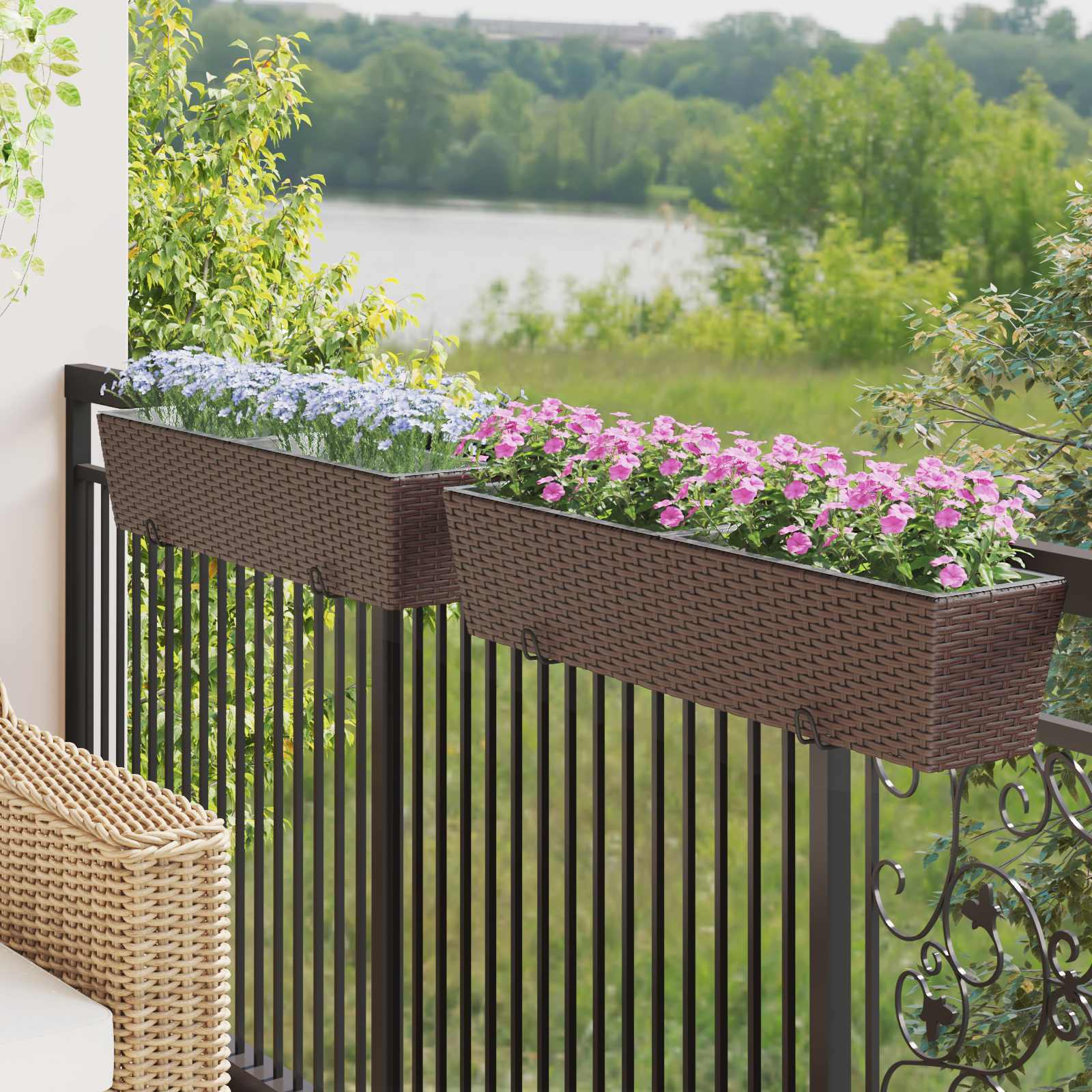 vidaXL Balustrada 2 pcs 80 x 17 x 17 cm Metal