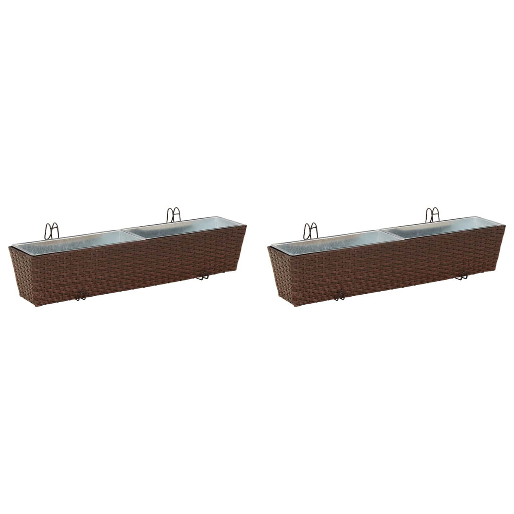 vidaXL Balustrada 2 pcs 80 x 17 x 17 cm Metal