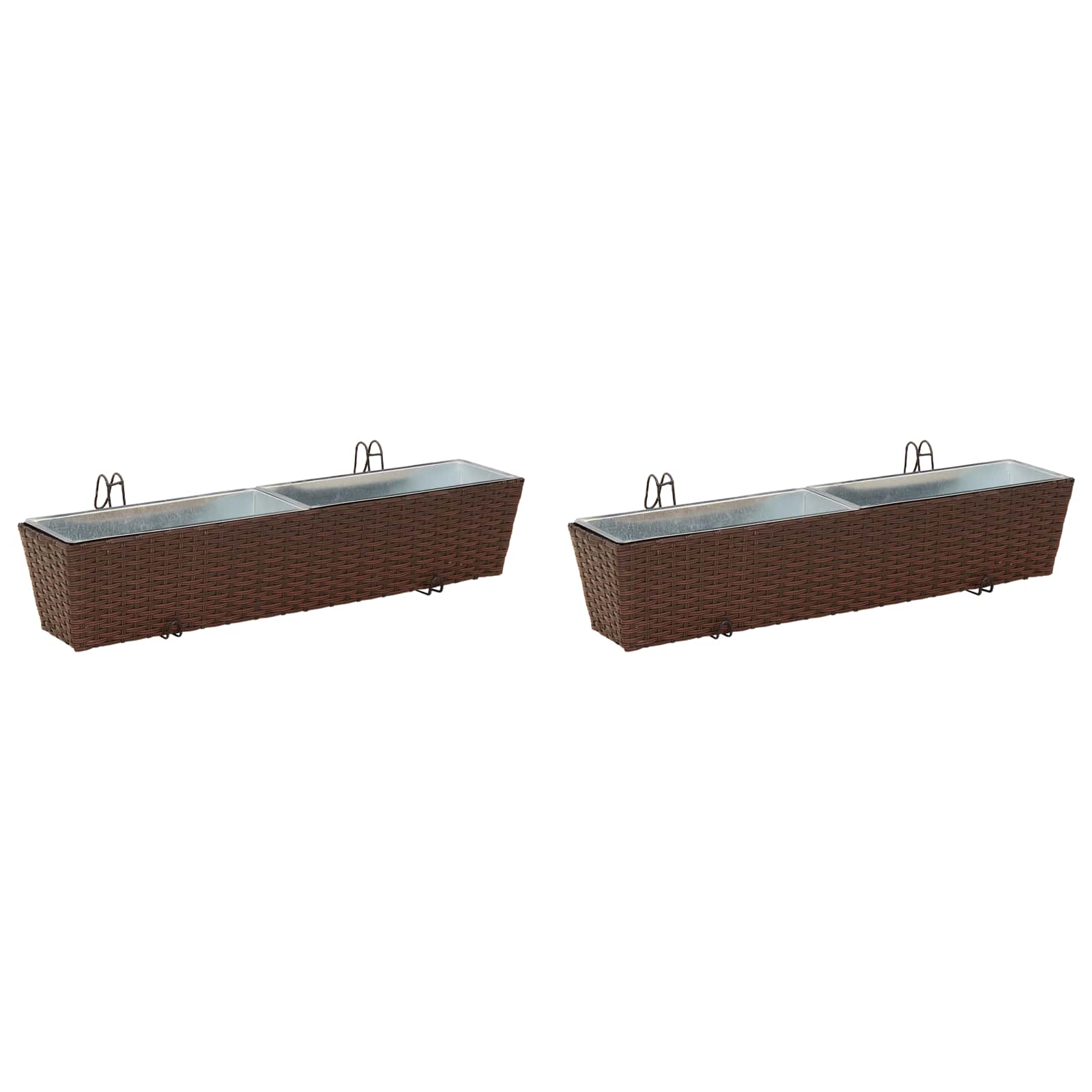 vidaXL Balustrada 2 pcs 80 x 17 x 17 cm Metal