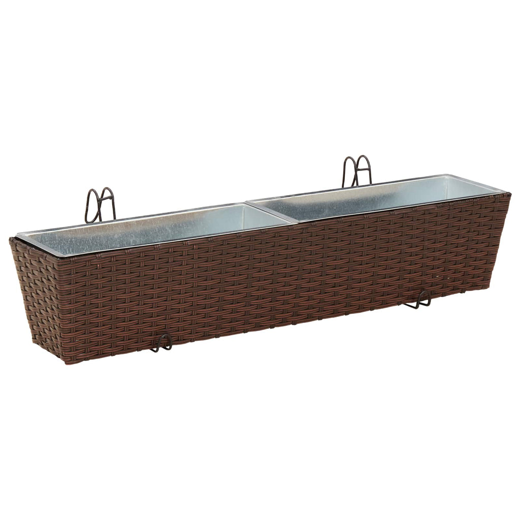 vidaXL Balustrada 2 pcs 80 x 17 x 17 cm Metal