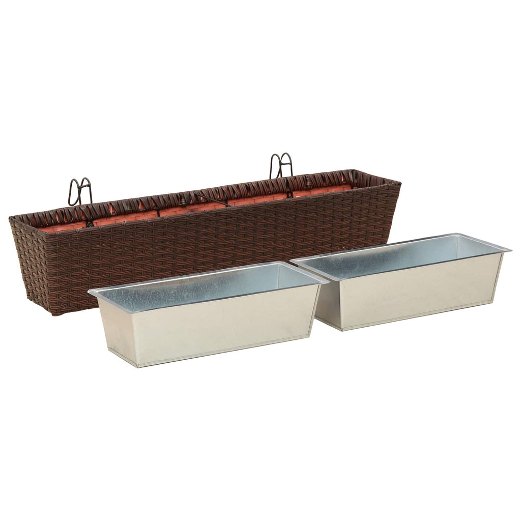 vidaXL Balustrada 2 pcs 80 x 17 x 17 cm Metal
