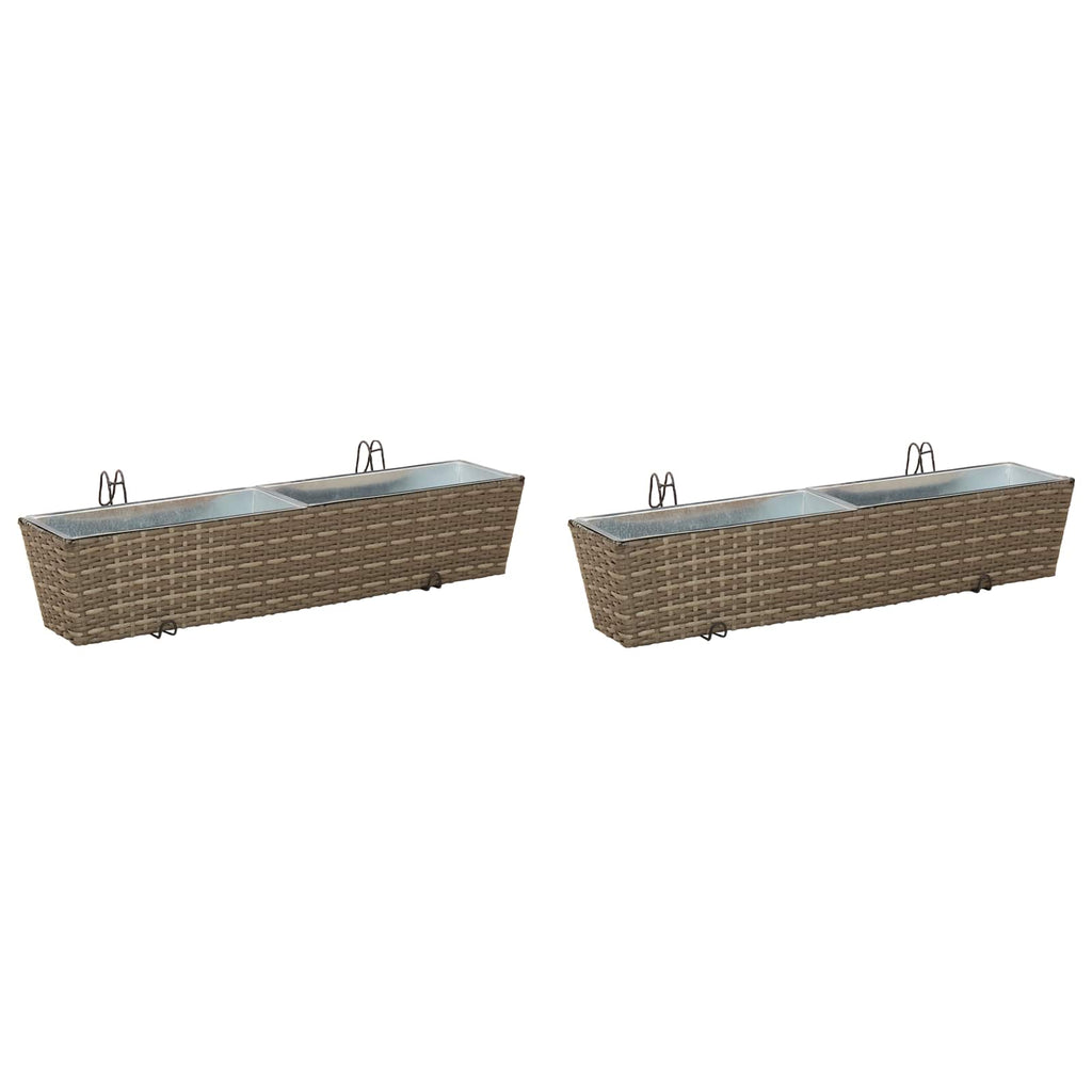 vidaXL Balustrada 2 pcs 80 x 17 x 17 cm Metal