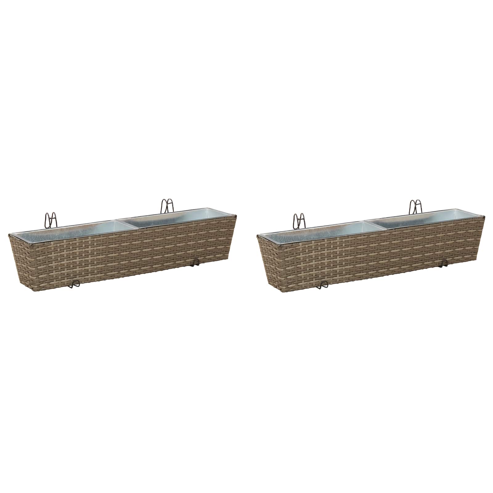 vidaXL Balustrada 2 pcs 80 x 17 x 17 cm Metal