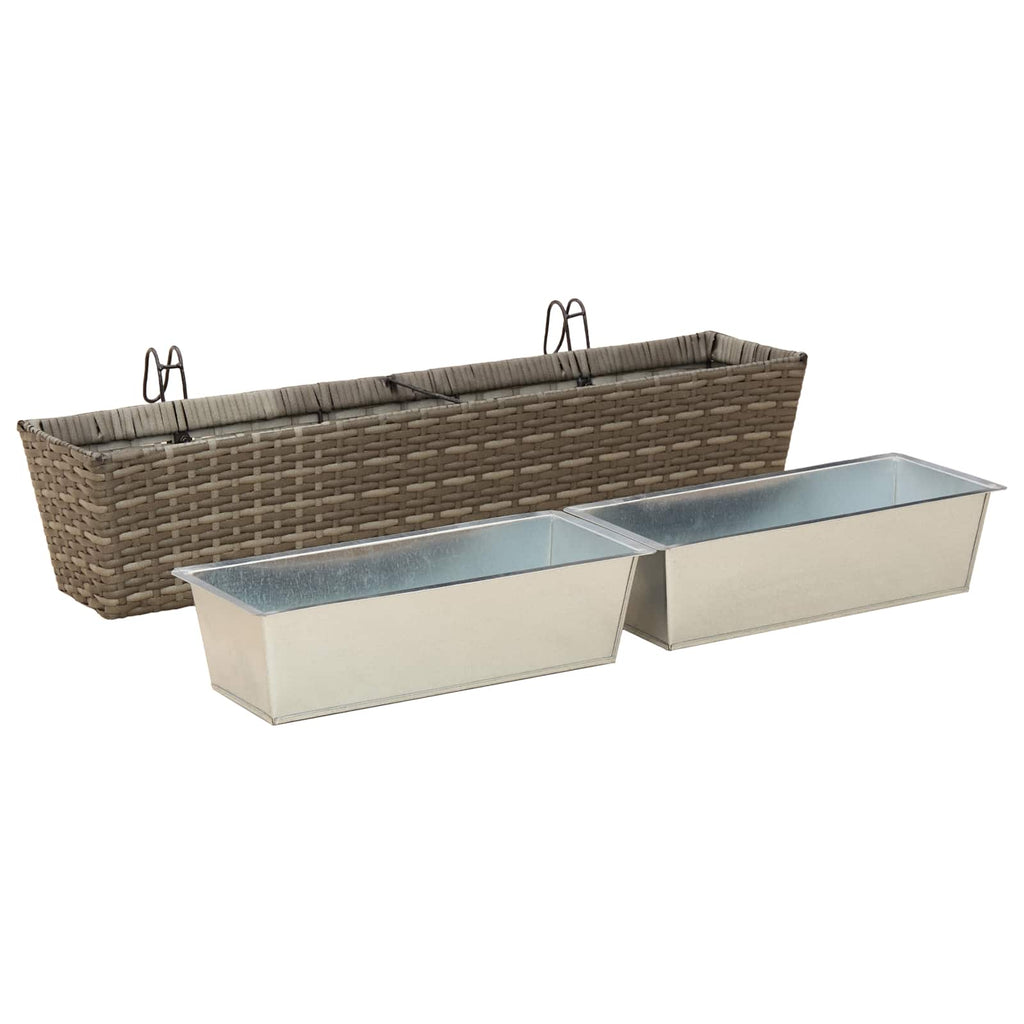 vidaXL Balustrada 2 pcs 80 x 17 x 17 cm Metal