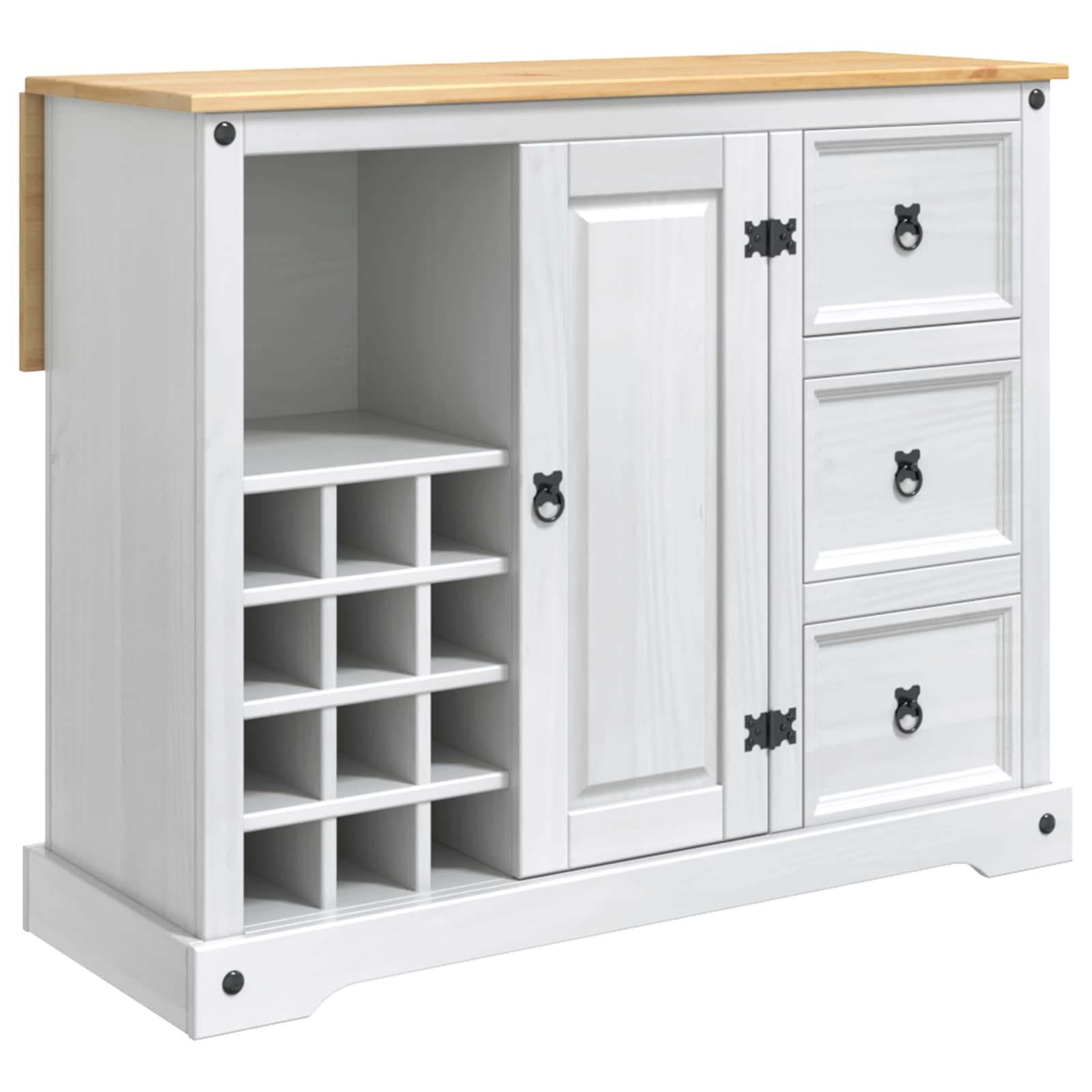 VidaXL Przechowywanie w kuchni Biały i wosk miodowy 112 x 70 x 91,5 cm
