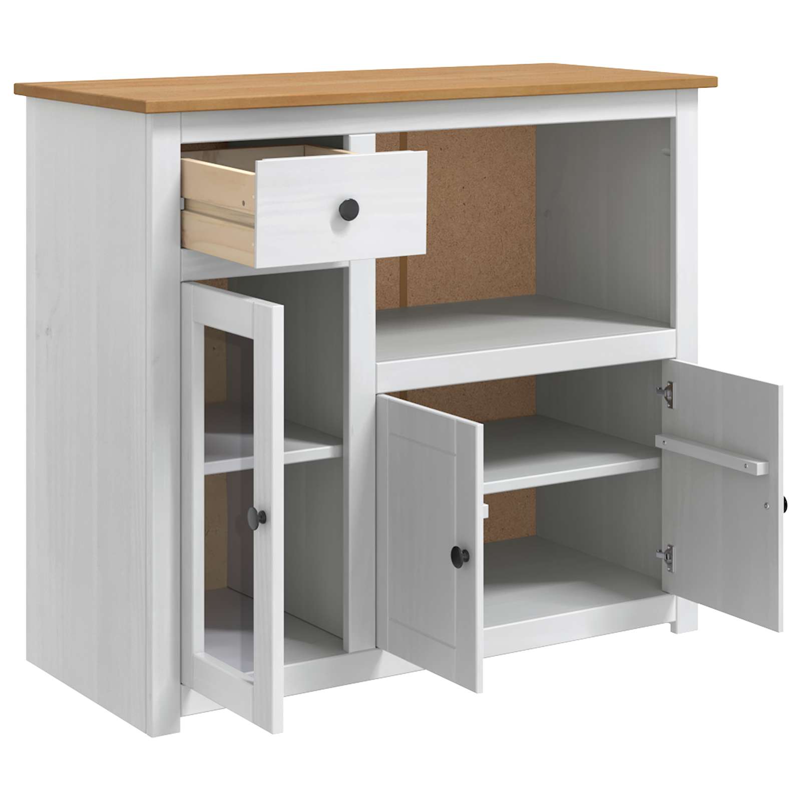 VidaXL Szafka pod Mikrofalówkę z szufladą PANAMA Biały i wosk miodowy
