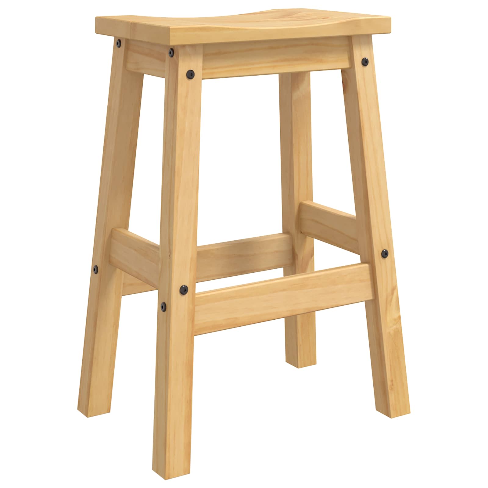 VidaXL Stołek barowy 2 pcs Wosk miodowy 44 x 30 x 63 cm Lite sosnowe