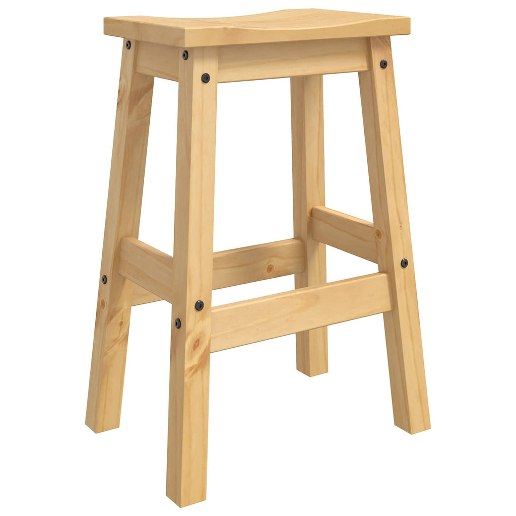 VidaXL Stołek barowy 2 pcs Wosk miodowy 44 x 30 x 63 cm Lite sosnowe