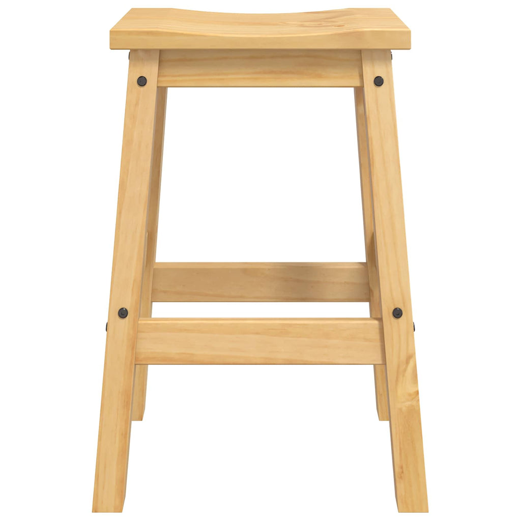 VidaXL Stołek barowy 2 pcs Wosk miodowy 44 x 30 x 63 cm Lite sosnowe