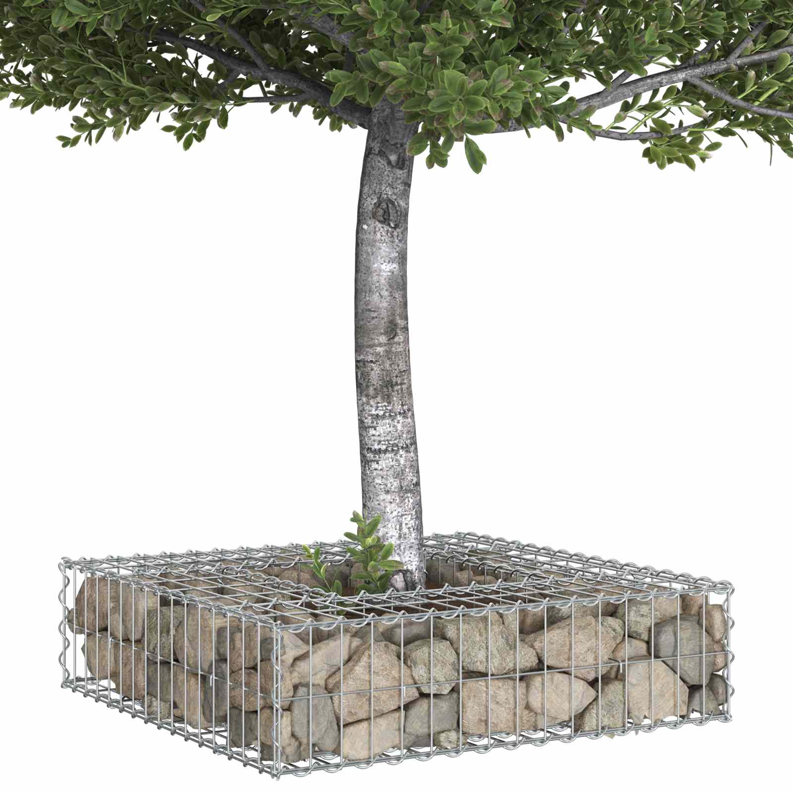 vidaXL Podniesione łóżko gabionowe Srebrny