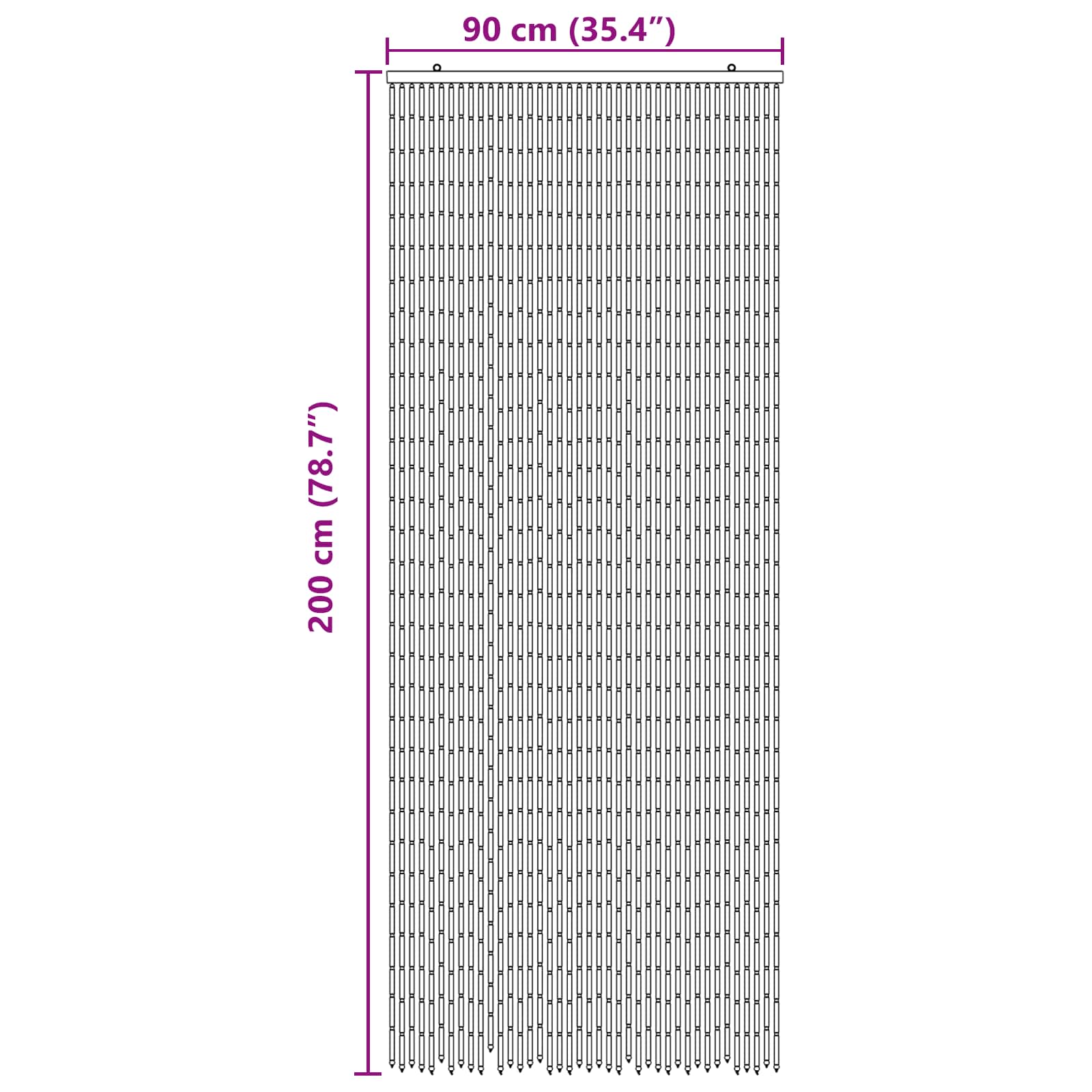 vidaXL Firanka na drzwi przeciw owadom wielokolorowy 90 x 200 cm
