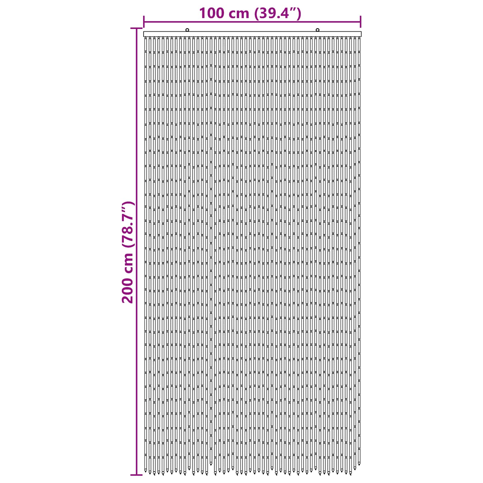 vidaXL Firanka na drzwi przeciw owadom wielokolorowy 100 x 200 cm