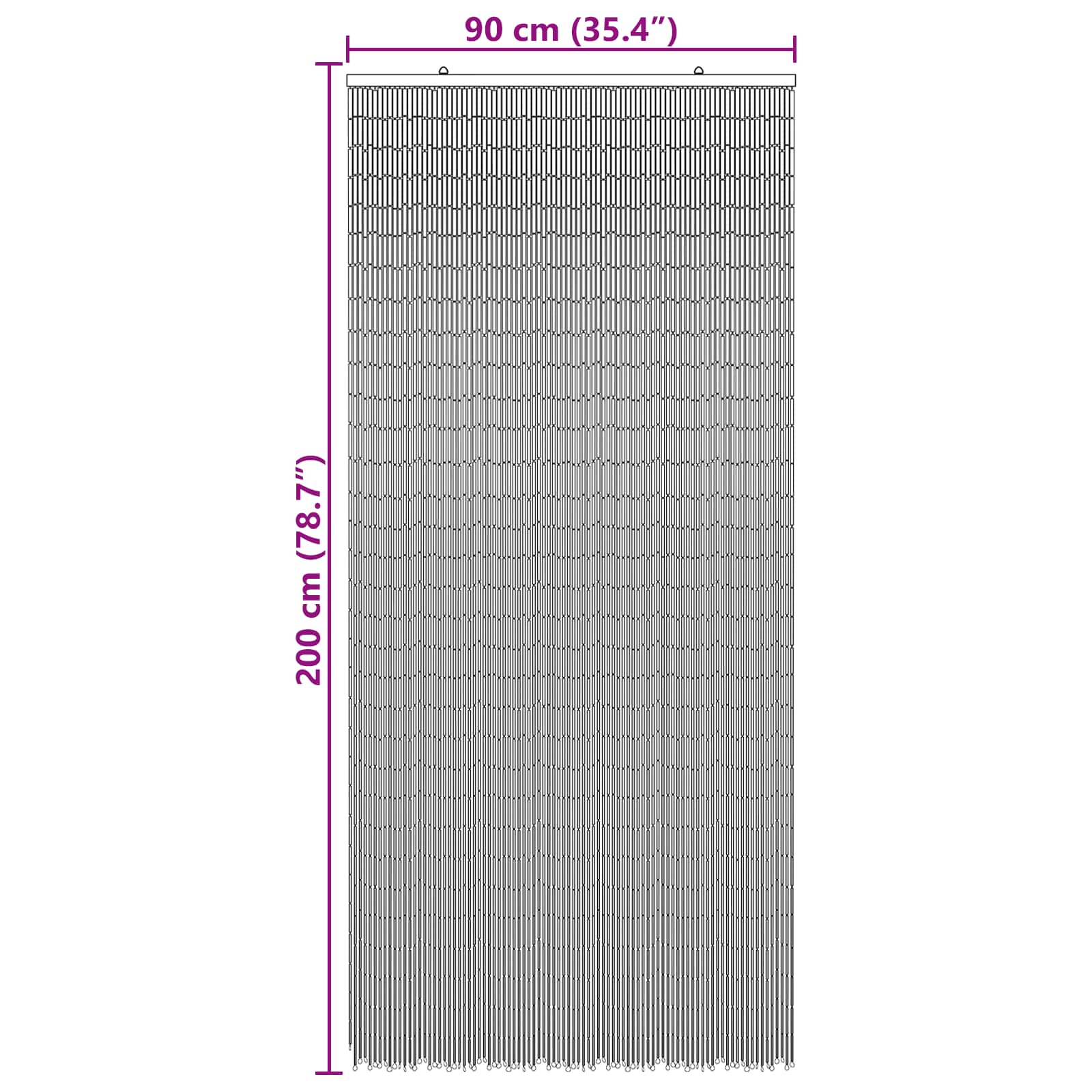 vidaXL Firanka na drzwi przeciw owadom wielokolorowy 200 x 100 cm