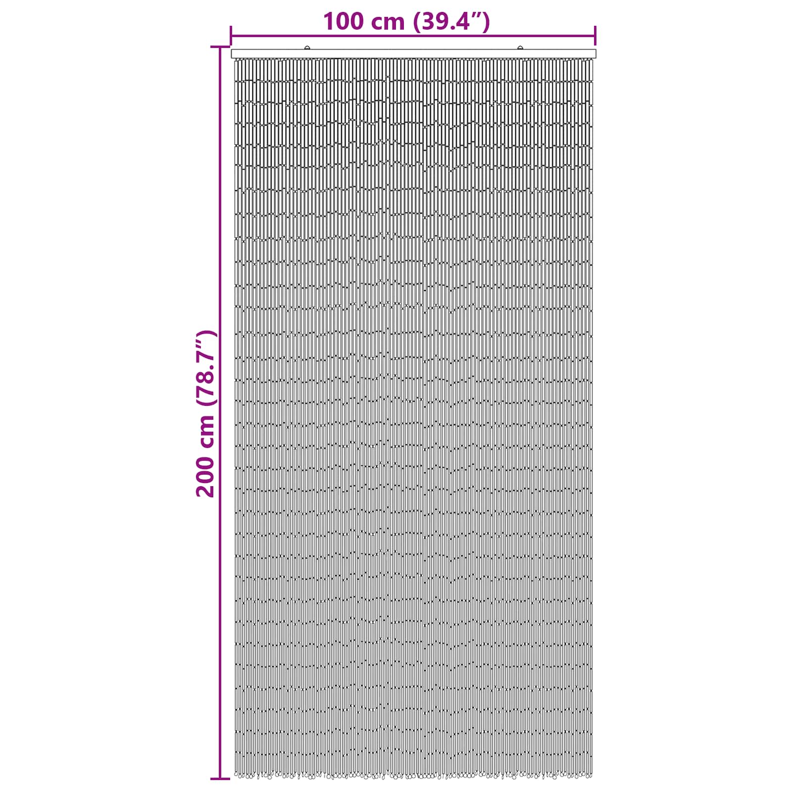 vidaXL Firanka na drzwi przeciw owadom wielokolorowy 200 x 100 cm