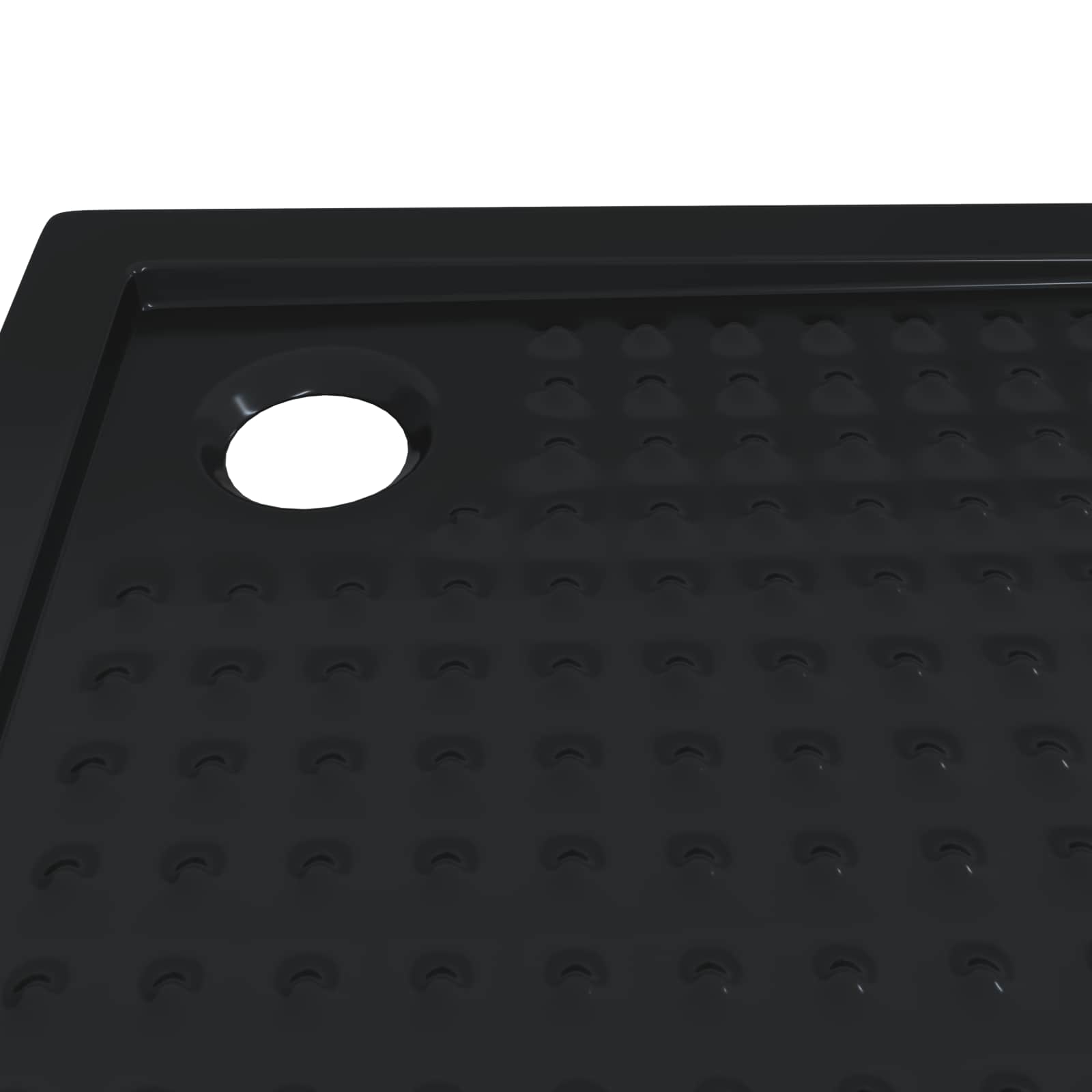 vidaXL Brodzik prysznicowy z kropeczkami 90 x 90 x 4 cm ABS Czarny