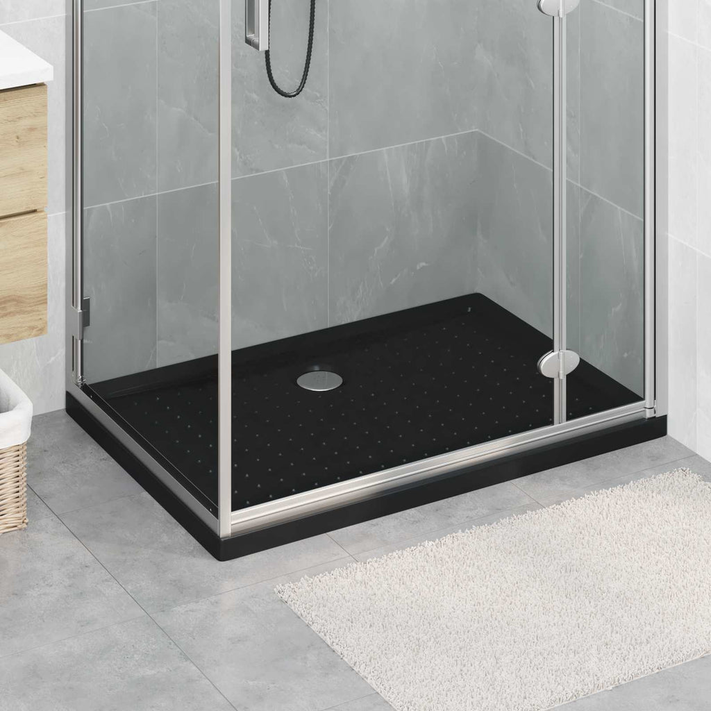 vidaXL Brodzik prysznicowy z kropeczkami 100 x 70 x 4 cm ABS Czarny