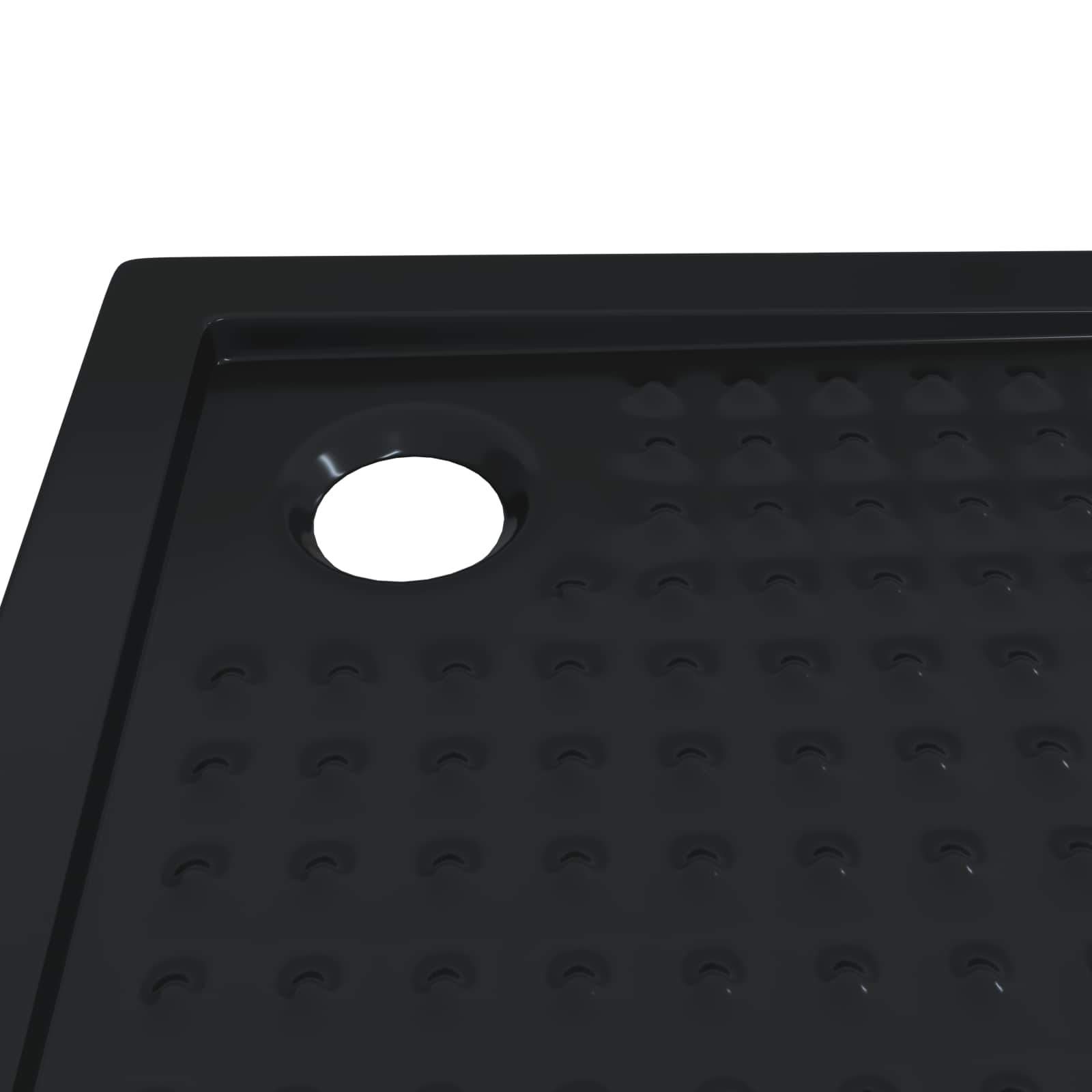 vidaXL Brodzik prysznicowy z kropeczkami 80 x 80 x 4 cm ABS Czarny