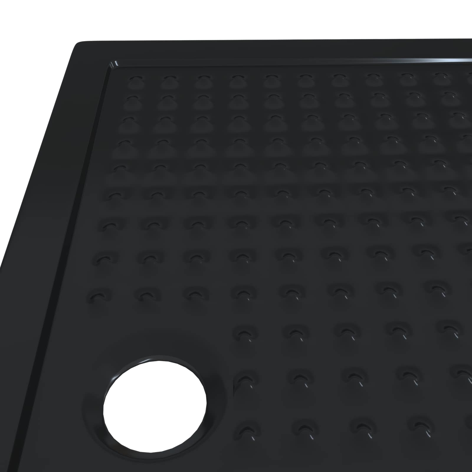 vidaXL Brodzik prysznicowy z kropeczkami 120 x 80 x 4 cm ABS Czarny