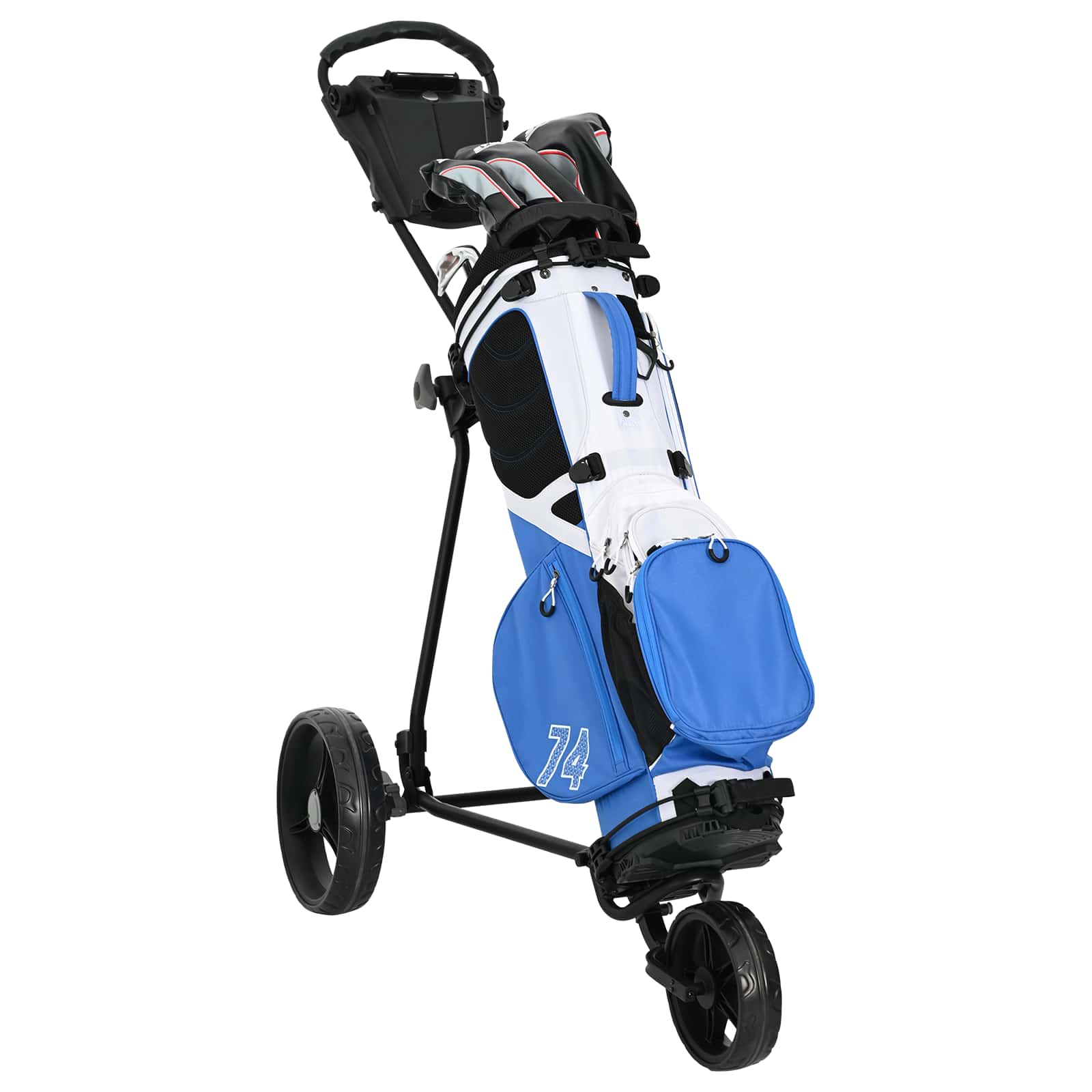 vidaXL Wózek golfowy Czarny 95 x 60 x 130 cm Żelazo