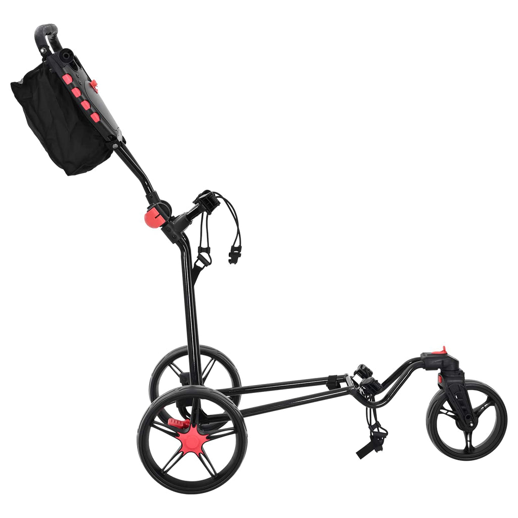 vidaXL Wózek golfowy Czarny 110 x 60 x 132 cm Żelazo