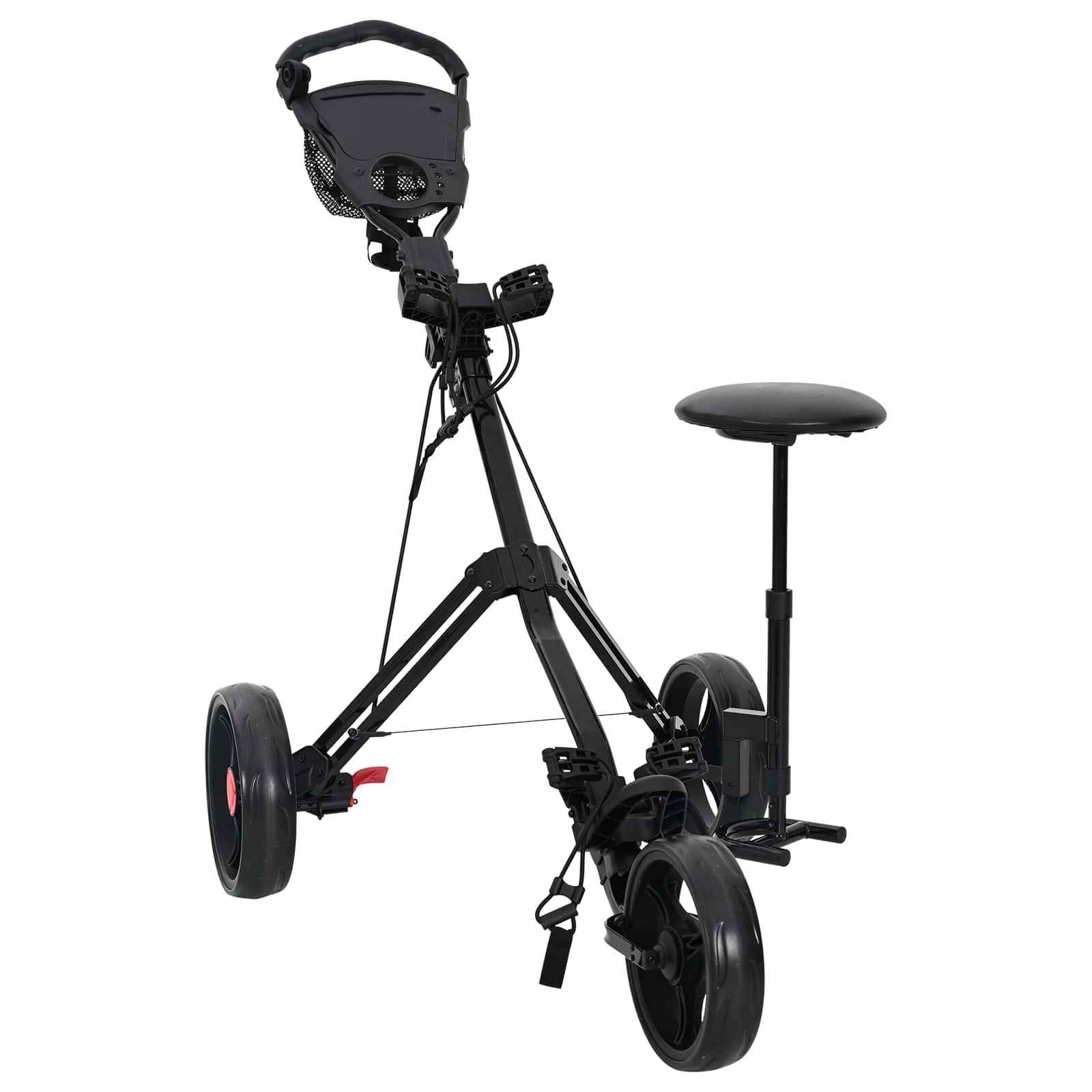 vidaXL Wózek golfowy z siedziskiem Czarny 95 x 69 x 114 cm Żelazo