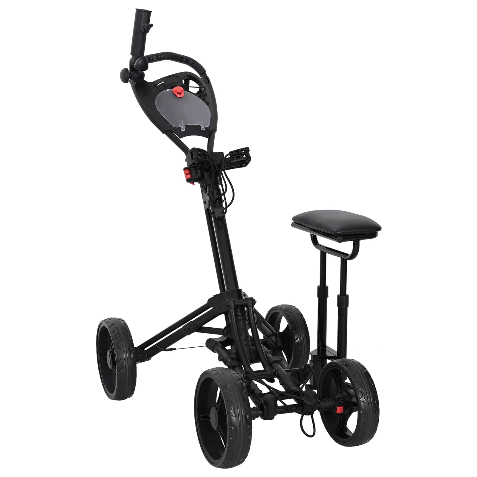 vidaXL Wózek golfowy z siedziskiem Czarny Aluminium Składany