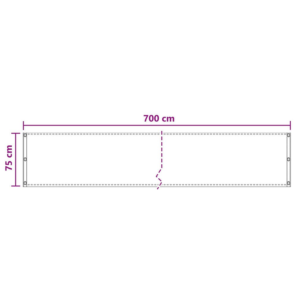 vidaXL Ekran balkonowy antracytowy 75 x 700 cm HDPE i aluminium